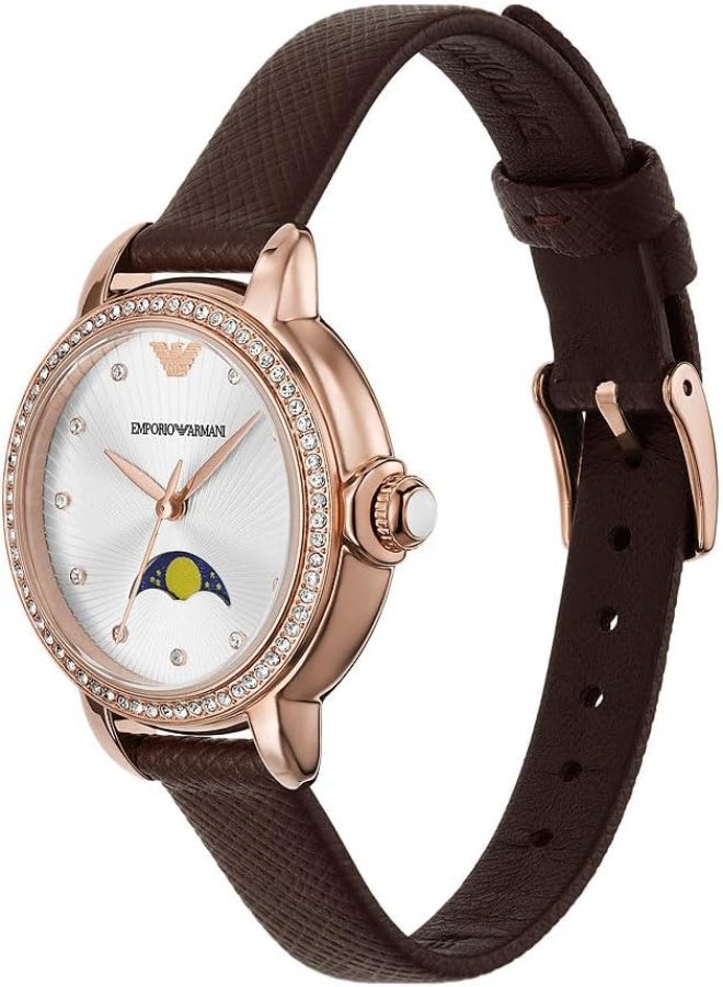 EMPORIO ARMANI Women Analog Quartz Watch with Pro-Planet Leather Strap AR11568 - Image 5
